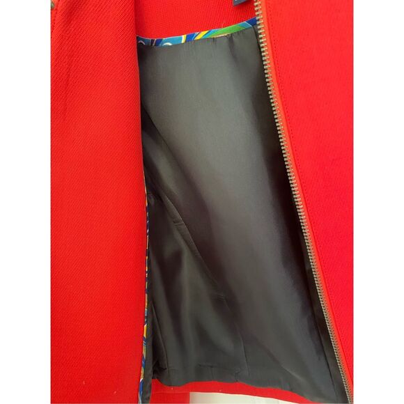 Hilfigre Red Wool Blend Crop Jacket Sz 8 - Picture 7 of 8